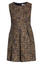 Women's Gal Meets Glam Collection Tinsley Metallic Tweed Fit & Flare Dress (similar To 16w-18w) - Blue