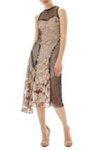 Women's Topshop Lace & Fishnet Midi Dress Us (fits Like 0) - Beige