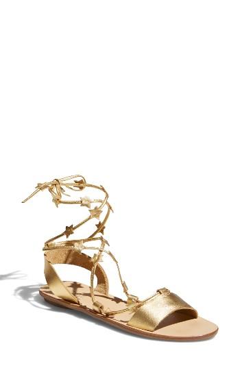 Women's Loeffler Randall Starla Ankle Wrap Sandal M - Metallic