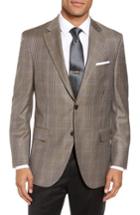Men's Peter Millar Classic Fit Plaid Wool Sport Coat L - Brown