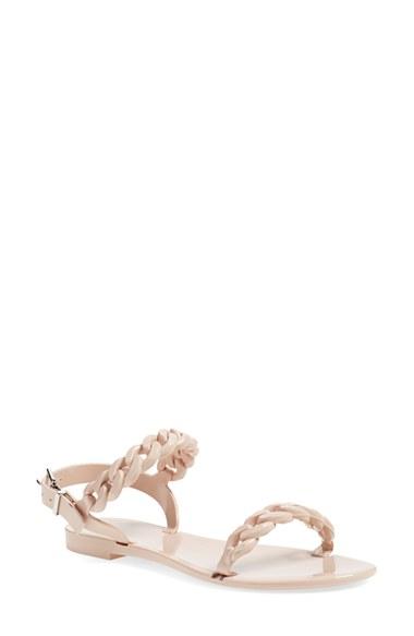 Women's Givenchy 'nea Chain' Logo Jelly Sandal Eu - Beige