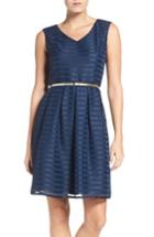 Petite Women's Ellen Tracy Satin Fit & Flare Dress P - Pink
