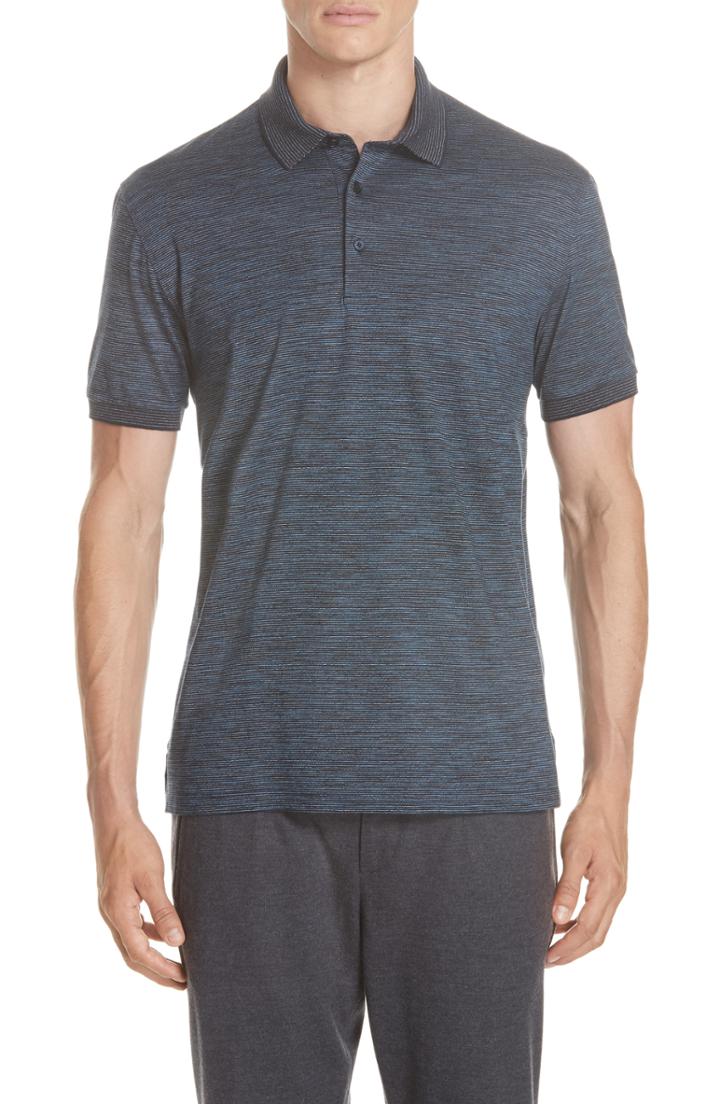 Men's Ermenegildo Zegna Cotton Polo Shirt Us / 54 Eu R - Blue