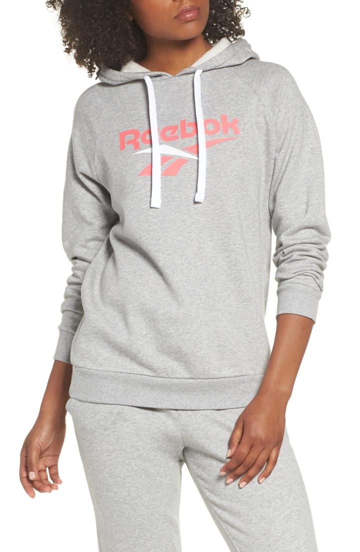 Women's Reebok Logo Hoodie - Grey