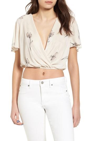 Women's Astr The Label Crinkle Crop Top - Ivory