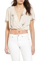 Women's Astr The Label Crinkle Crop Top - Ivory