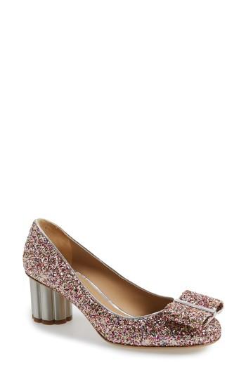 Women's Salvatore Ferragamo Capua Glitter Pump .5 B - Pink