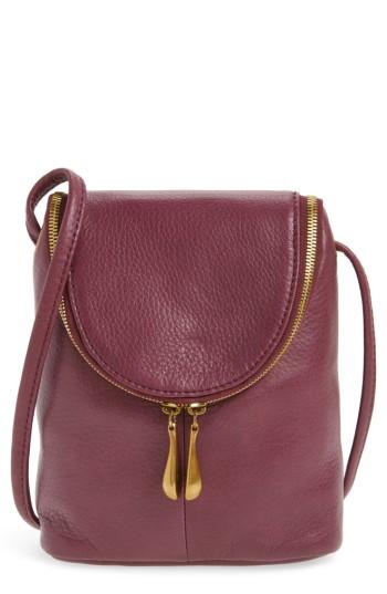 Hobo Fern Calfskin Leather Saddle Bag - Purple