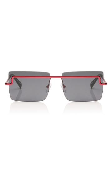 Women's Adam Selman X Le Specs Luxe The International 58mm Sunglasses - Metallic Red/ Navy Mono