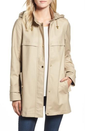 Women's Trina Trina Turk A-line Rain Jacket - Beige