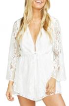 Women's Show Me Your Mumu Roxy Plunging Tie Waist Romper - White