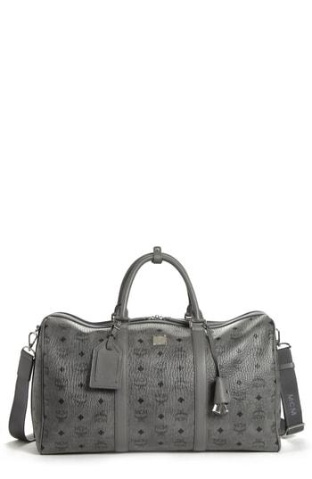 Men's Mcm Xl Traveler Visetos Duffel Bag - Grey