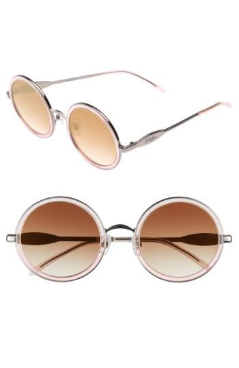 Women's Wildfox Ryder Zero 49mm Flat Round Sunglasses - Glitz