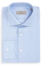 Men's Canali Regular Fit Print Dress Shirt - Blue