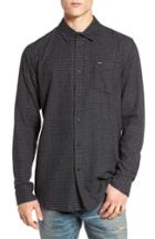 Men's Obey Outsider Microcheck Sport Shirt - Black