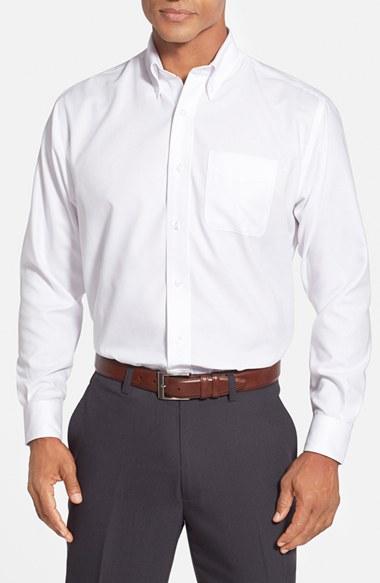 Men's Cutter & Buck 'nailshead' Classic Fit Sport Shirt, Size - White (online Only)