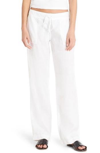 Women's Michael Stars Linen Wide Leg Pants - White