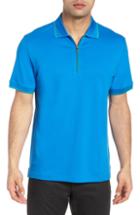 Men's Bugatchi Zip Polo - Blue