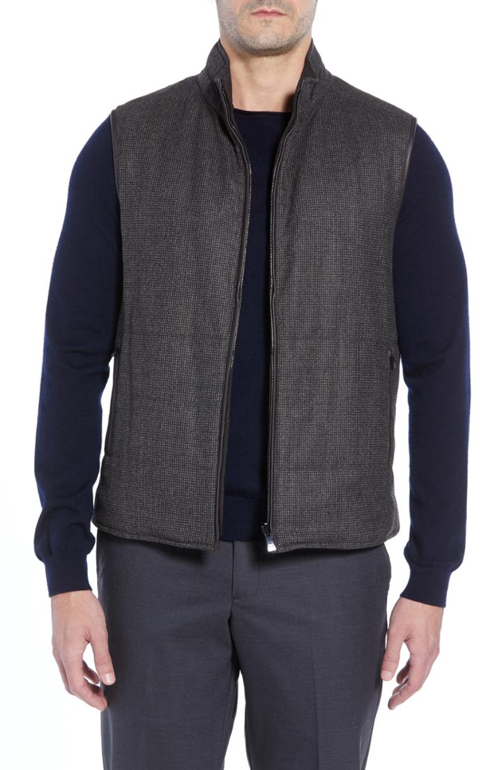 Men's Corneliani Classic Fit Reversible Vest Us / 56 Eu R - Brown