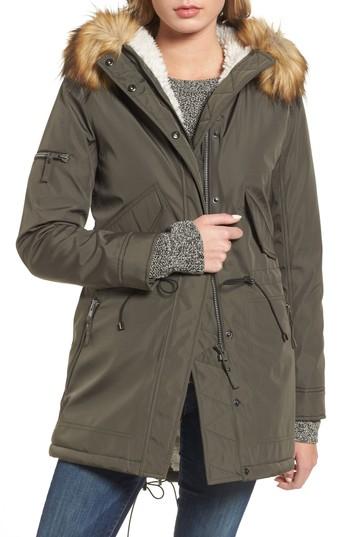 Women's S13/nyc Canyon Faux Fur Anorak, Size - Green