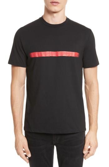 Men's Neil Barrett Brush Stroke Graphic T-shirt - Black