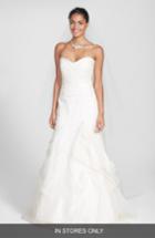 Women's Bliss Monique Lhuillier Strapless Silk Organza Mermaid Wedding Dress, Size In Store Only - Ivory