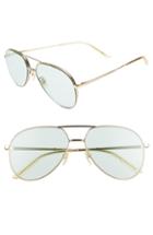 Women's Gucci 59mm Metal Aviator Sunglasses - Gold/ Light Sage