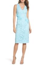 Women's Maggy London Applique Lace Sheath Dress - Blue