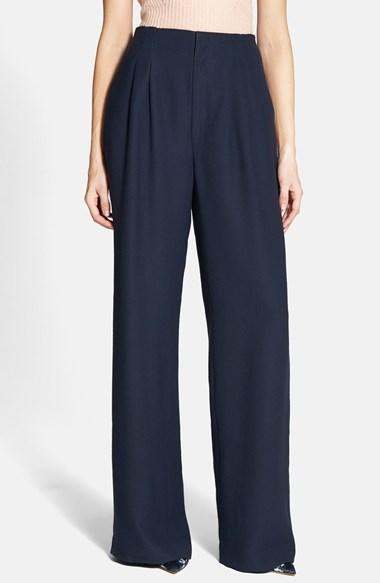 Women's Chelsea28 High Rise Wide Leg Pants, Size 12 - Blue Navy