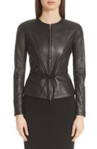 Women's Emporio Armani Leather Peplum Jacket