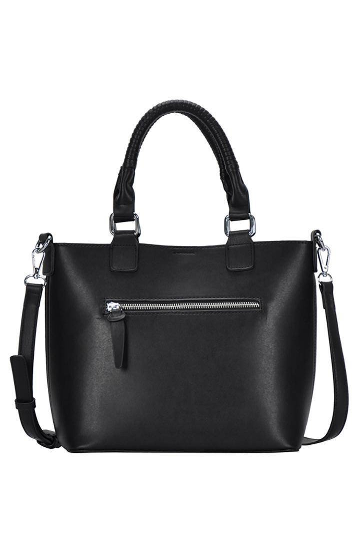 Antik Kraft Faux Leather Moto Crossboday Mini Satchel - Black