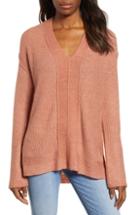 Women's Caslon V-neck Sweater - Coral