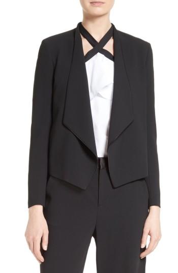 Women's Alice + Olivia Draped Shawl Collar Blazer - Black