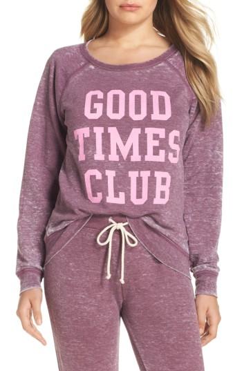 Women's Junk Food Weekend - Good Times Club Pullover - Burgundy