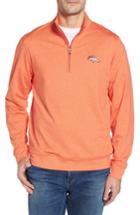 Men's Cutter & Buck Shoreline - Denver Broncos Half Zip Pullover - Orange