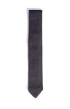 Men's Hook + Albert Solid Knit Silk Tie, Size - Grey