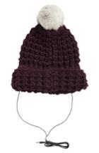 Women's Rebecca Minkoff Chunky Tuck Beanie With Genuine Rabbit Fur Pom - White