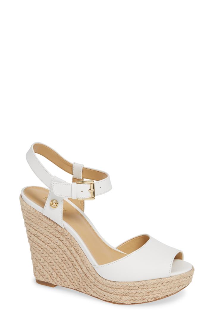 Women's Michael Michael Kors Carlyn Espadrille Wedge Sandal M - White