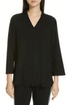 Women's Eileen Fisher V-neck Top, Size - Black