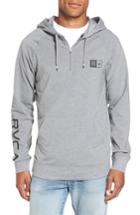 Men's Rvca Quarter Zip Hoodie, Size - Grey