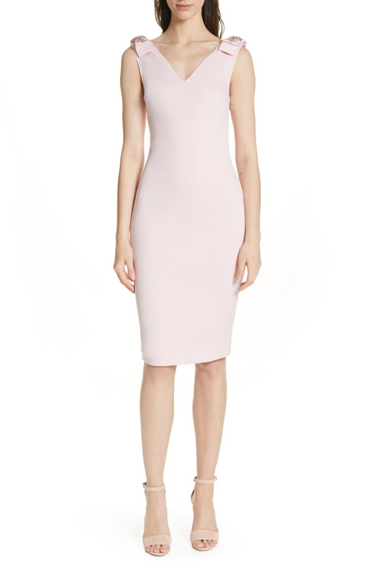 Women's Ted Baker London Belliah Bow Shoulder Body-con Dress - Pink