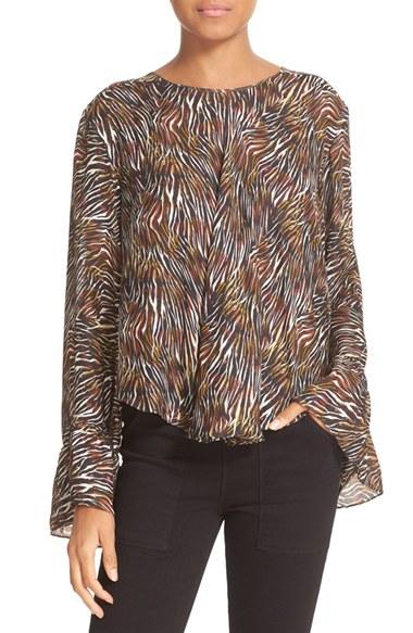 Women's Iro Silk Bell Sleeve Blouse