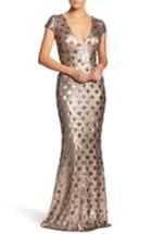 Women's Dress The Population Lina Patterned Sequin Trumpet Gown - Metallic