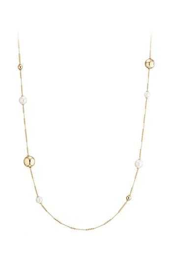 Women's David Yurman Solari Long Station Necklace With Pearls In 18k Gold