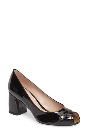 Women's Stuart Weitzman Tabeta Open Toe Pump M - Black