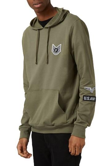 Men's Topman Military Badge Hoodie