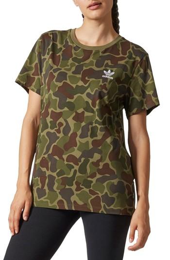 Women's Adidas X Pharrell Williams Hu Hiking Camo Tee