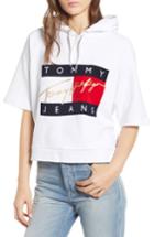 Women's Tommy Jeans Logo Short Sleeve Hoodie - White