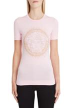 Women's Versace First Line Embellished Medusa Logo Tee Us / 38 It - Pink