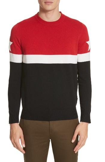 Men's Givenchy Stripe Wool Blend Pullover - Black